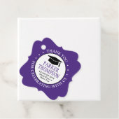 1写真卒業サンキューパープル&ホワイトファンシー フェイバータグ (インサイチュ)