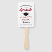 1写真卒業モダン赤と白 ハンドファン (正面)