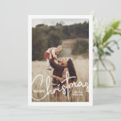 1写真手書きスクリプトメリークリスマス シーズンカード (スタンド正面)