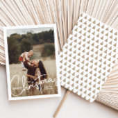 1写真手書きスクリプトメリークリスマス シーズンカード