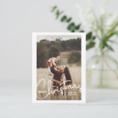 1写真手書きスクリプトメリークリスマス シーズンポストカード (スタンド正面)