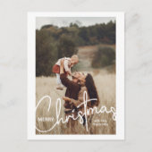 1写真手書きスクリプトメリークリスマス シーズンポストカード (正面)