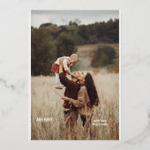 1写真手書きスクリプトメリークリスマス 箔シーズンカード (正面)