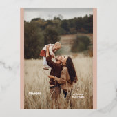 1写真手書きスクリプトメリークリスマス 箔シーズンポストカード (正面)