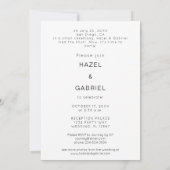 1写真新婚夫婦ポスト結婚披露宴 – 黒 招待状 (裏面)