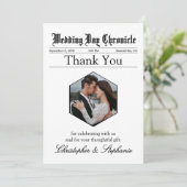 1写真新聞結婚のスクリプエレガントトカスタム サンキューカード (スタンド正面)