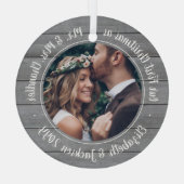 1写真：ミセス・初めてのクリスマス・グレイフェイク・ウッド ガラスオーナメント (裏面)