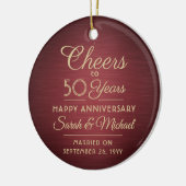 1写真ANY記念日応援ブラシ付き赤と金ゴールド セラミックオーナメント (左)