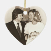 1写真ANY記念日応援赤と金ゴールドハート セラミックオーナメント (裏面)