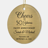 1写真ANY Anniversary応援ブラシ付きフェイク金ゴールド セラミックオーナメント (左)