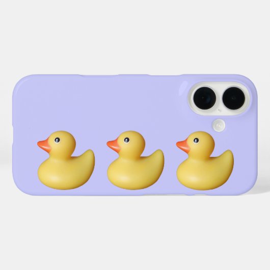 1列に3羽の黄色いアヒル Case-Mate iPhoneケース (裏面 (横))