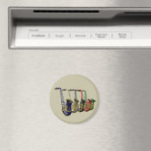 1列カラフルに5本のサクソフォン マグネット (インサイチュ (食洗機))