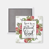 1匹のコリンチア人13:4愛は忍耐強い愛は優しい マグネット (正面/裏面)