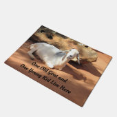 1匹のヤギパーソナライズされたの姿 ドアマット (アングル)