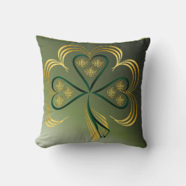 1匹の大きく明るいシャムロック クッション