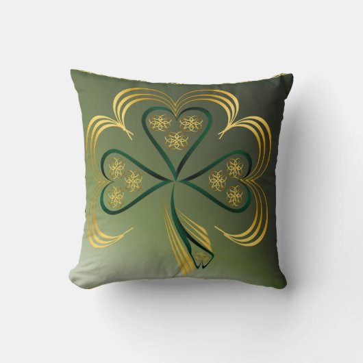 1匹の大きく明るいシャムロック クッション (正面)