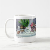 1匹の実質猫および複数のフェイクな猫ちゃんのマグ コーヒーマグカップ (左)