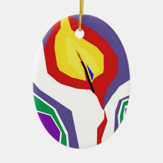 1匹の少し蝋燭のオーナメント セラミックオーナメント (正面)