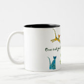 1匹の猫は別のものにちょうど導きます ツートーンマグカップ (左)