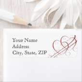 1匹の記念日の差出人住所として2つのハート ラベル (インサイチュ)