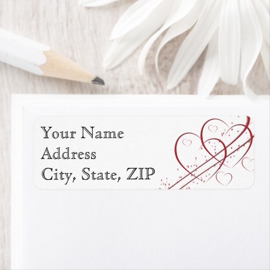 1匹の記念日の差出人住所として2つのハート ラベル (インサイチュ)