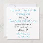 1匹の誕生日の招待状を回している男の子の一見 招待状 (裏面)