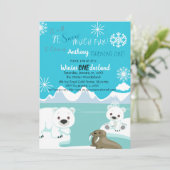 1匹の誕生日の招待状を回す多くのおもしろいは雪が降ります 招待状 (スタンド正面)