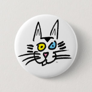 1匹の青い目の子猫 缶バッジ