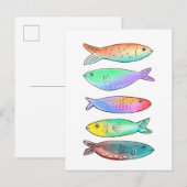 1匹の魚 2匹の魚 ポストカード (正面/裏面)
