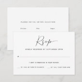 1名様の出欠・食事選択の返信カード 出欠カード (正面/裏面)