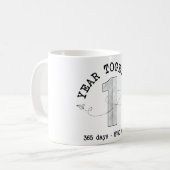 1周年おめでとう - 初めての記念日をお祝いしよう コーヒーマグカップ (正面左)