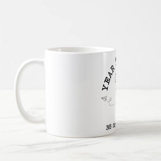 1周年おめでとう - 初めての記念日をお祝いしよう コーヒーマグカップ (左)