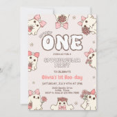 1周年お誕生日おばけちゃんレトロハロウィン 招待状 (正面)