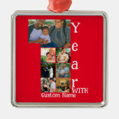 1周年カスタム記念結婚7写真集 メタルオーナメント (正面)