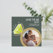 1周年パーティー ペリドットリング フォト グリーン 招待状 (スタンド正面)