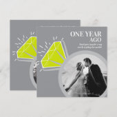 1周年パーティー ペリドット リング 2枚の写真 招待状 (正面/裏面)