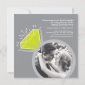 1周年パーティー ペリドット リング 2枚の写真 招待状 (裏面)