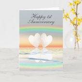 1周年ペーパーハート カード (黄色い花)