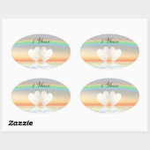 1周年ペーパーハート 楕円形シール (シート)