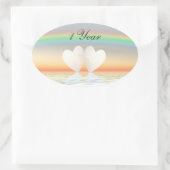 1周年ペーパーハート 楕円形シール (バッグ)