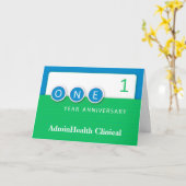 1周年従業員記念日 カード (黄色い花)