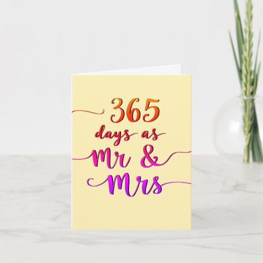 1周年結婚した365結婚日 カード (正面)