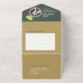 1周年結婚のパーティー環  オールインワン招待状 (外側)