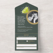 1周年結婚のパーティー環  オールインワン招待状 (内側)