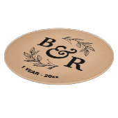 1周年結婚記念モチ離れーモモグラム カッティングボード (角)