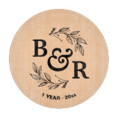 1周年結婚記念モチ離れーモモグラム カッティングボード (正面)