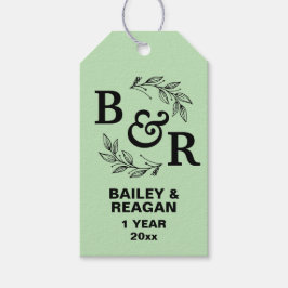 1周年結婚記念モチ離れーモモグラム ギフトタグ