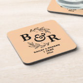 1周年結婚記念モチ離れーモモグラム コースター (左側)