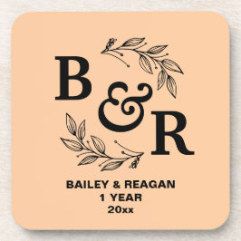 1周年結婚記念モチ離れーモモグラム コースター