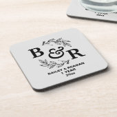 1周年結婚記念モチ離れーモモグラム コースター (左側)